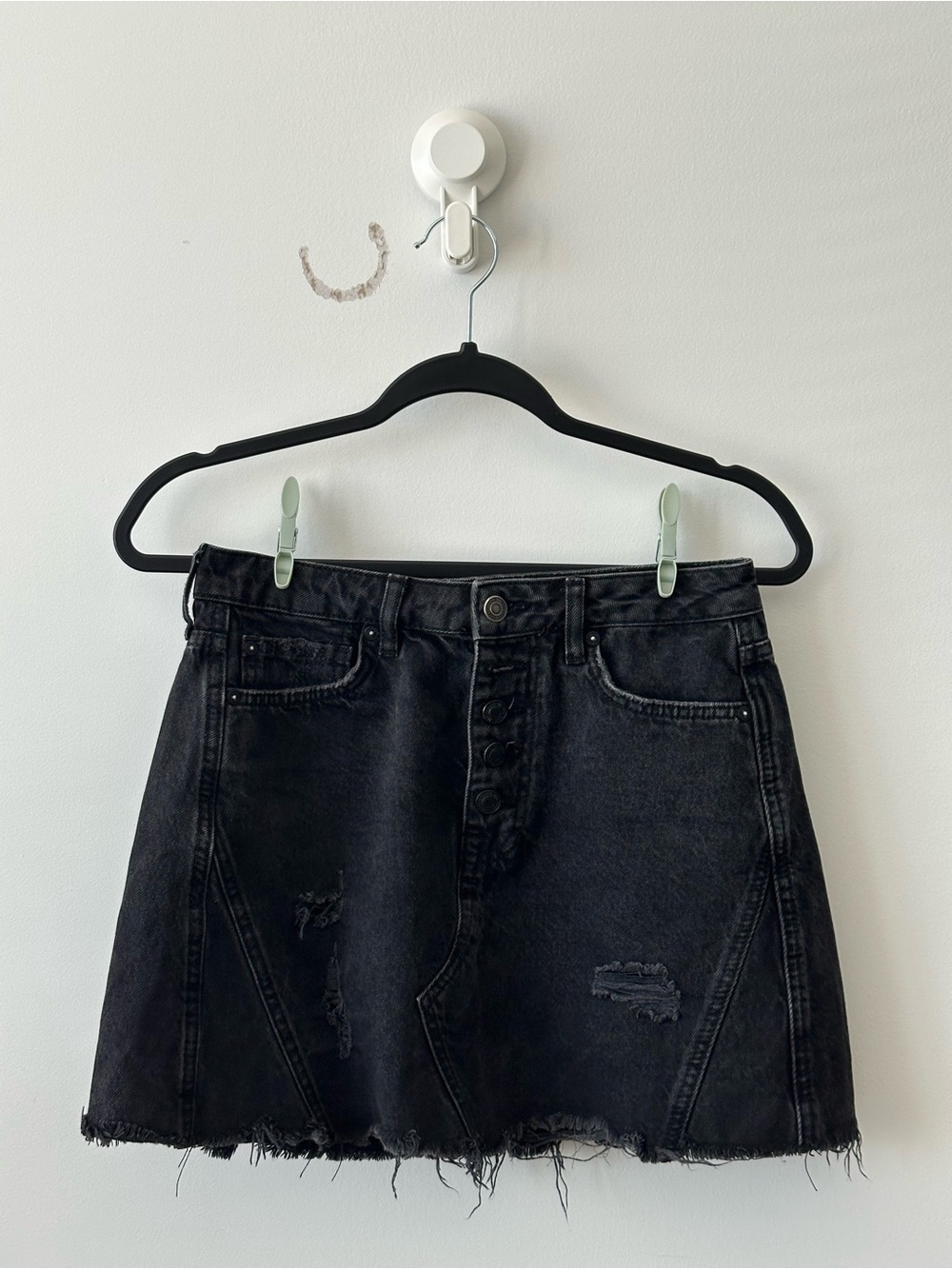 WE THE FREE |  Distressed Denim Mini Skirt